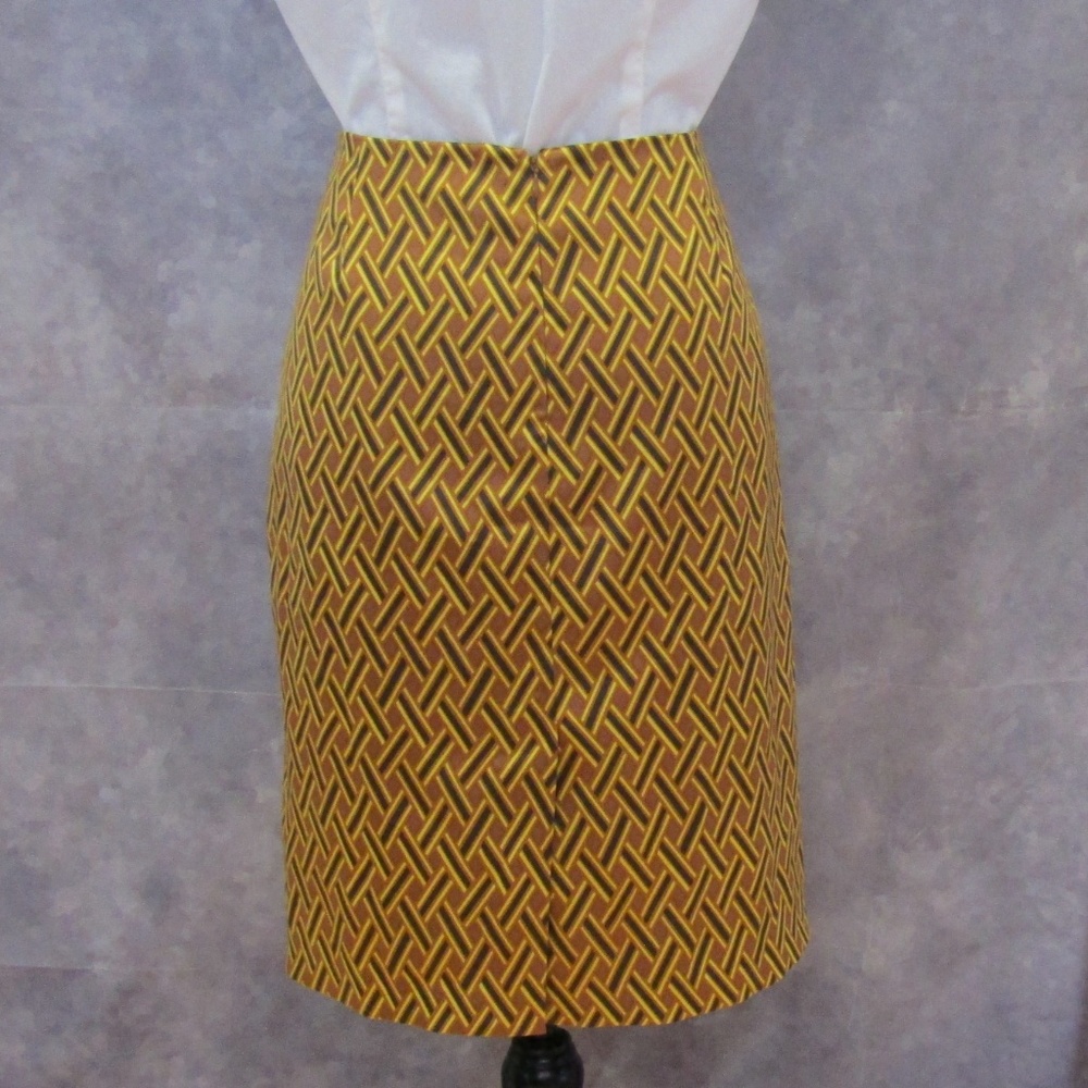 New York & Company Brown & Yellow Print Skirt 12 - Picture 3 of 5